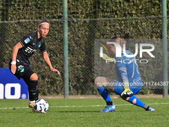 Zsanett Kajan of S.S. Lazio scores the 5-1 goal during the round of 16 of Coppa Italia Femminile between S.S. Lazio and F.C. Como at the Mir...