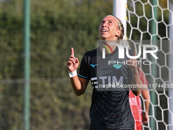 Zsanett Kajan of S.S. Lazio celebrates after scoring the goal of 5-1 during the round of 16 of Coppa Italia Femminile between S.S. Lazio and...