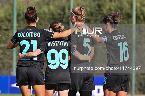 Zsanett Kajan of S.S. Lazio celebrates after scoring the goal of 5-1 during the round of 16 of Coppa Italia Femminile between S.S. Lazio and...