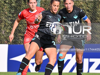 Flaminia Simonetti of S.S. Lazio and Antonietta Castiello of S.S. Lazio participate in the round of 16 of the Coppa Italia Femminile between...