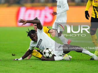 Seedy Jatta of SK Sturm Graz  controls the ball during the Champions League Round 4 match between Borussia Dortmund v SK Sturm Graz at the S...