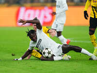 Seedy Jatta of SK Sturm Graz  controls the ball during the Champions League Round 4 match between Borussia Dortmund v SK Sturm Graz at the S...