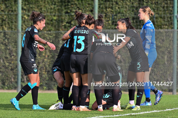 Carina Alicia Baltriop Reyes of S.S. Lazio celebrates after scoring the goal of 6-1 during the round of 16 of Coppa Italia Femminile between...