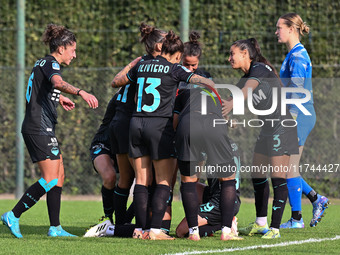 Carina Alicia Baltriop Reyes of S.S. Lazio celebrates after scoring the goal of 6-1 during the round of 16 of Coppa Italia Femminile between...