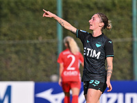 Noemi Visentin of S.S. Lazio celebrates after scoring the goal of 7-2 during the round of 16 of Coppa Italia Femminile between S.S. Lazio an...