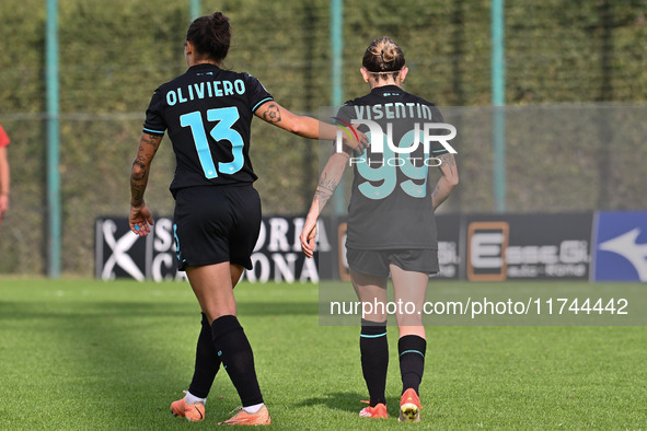 Noemi Visentin of S.S. Lazio celebrates after scoring the goal of 7-2 during the round of 16 of Coppa Italia Femminile between S.S. Lazio an...