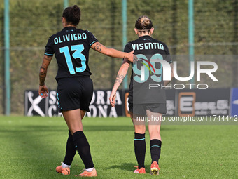 Noemi Visentin of S.S. Lazio celebrates after scoring the goal of 7-2 during the round of 16 of Coppa Italia Femminile between S.S. Lazio an...