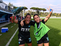 Flaminia Simonetti of S.S. Lazio and Giuseppina Moraca of S.S. Lazio celebrate the victory during the round of 16 of Coppa Italia Femminile...