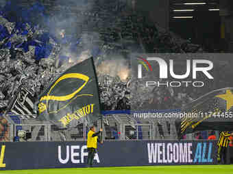  SK Sturm Graz fans  during the Champions League Round 4 match between Borussia Dortmund v SK Sturm Graz at the Signal Luna Park stadium, Do...