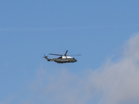 Marine One is seen in Washington, DC. Americans cast their ballots in the presidential race between Republican nominee former President Dona...