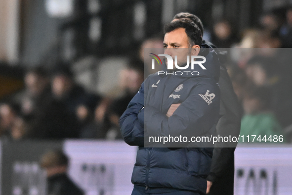 Manager Filipe Coelho, the manager of Chelsea Under 21, looks on during the EFL Trophy match between Cambridge United and Chelsea Under 21s...