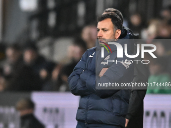 Manager Filipe Coelho, the manager of Chelsea Under 21, looks on during the EFL Trophy match between Cambridge United and Chelsea Under 21s...