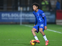 Kiano Dyer (33 Chelsea) controls the ball during the EFL Trophy match between Cambridge United and Chelsea Under 21s at the Cledara Abbey St...