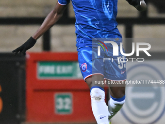 Ato Ampah (55 Chelsea) controls the ball during the EFL Trophy match between Cambridge United and Chelsea Under 21s at the Cledara Abbey Sta...