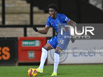 Ato Ampah (55 Chelsea) controls the ball during the EFL Trophy match between Cambridge United and Chelsea Under 21s at the Cledara Abbey Sta...