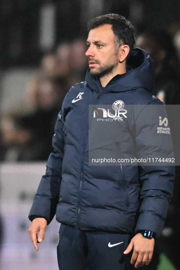 Manager Filipe Coelho, the manager of Chelsea Under 21, looks on during the EFL Trophy match between Cambridge United and Chelsea Under 21s...