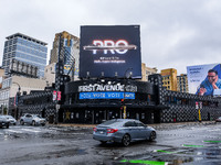 A general exterior view of the First Avenue music venue with a sign encouraging people to vote on Election Day 2024 in Minneapolis, Minnesot...