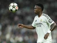 Vinicius Junior left winger of Real Madrid and Brazil during the UEFA Champions League 2024/25 League Phase MD4 match between Real Madrid C....