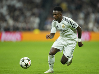 Vinicius Junior left winger of Real Madrid and Brazil during the UEFA Champions League 2024/25 League Phase MD4 match between Real Madrid C....