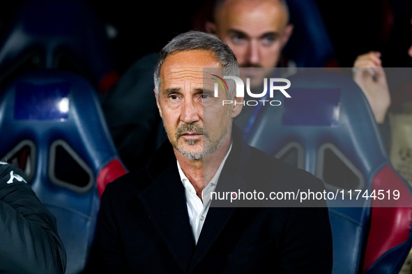 Adi Hutter head coach of AS Monaco looks on during the UEFA Champions League 2024/25 League Phase MD4 match between Bologna FC and AS Monaco...