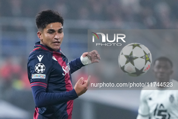 Santiago Castro of Bologna FC during the UEFA Champions League 2024/25 League Phase MD4 match between Bologna FC and AS Monaco at Stadio Ren...