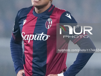 Santiago Castro of Bologna FC looks dejected during the UEFA Champions League 2024/25 League Phase MD4 match between Bologna FC and AS Monac...