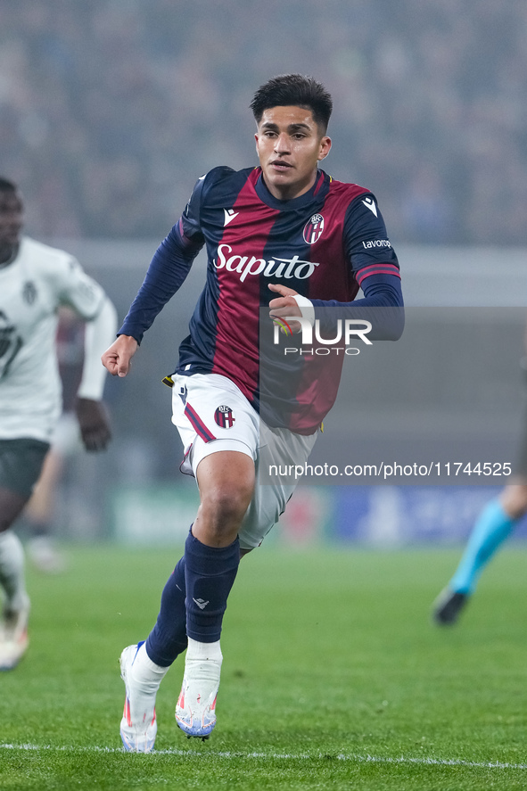 Santiago Castro of Bologna FC looks on during the UEFA Champions League 2024/25 League Phase MD4 match between Bologna FC and AS Monaco at S...