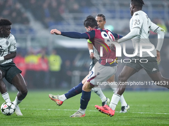 Giovanni Fabbian of Bologna FC during the UEFA Champions League 2024/25 League Phase MD4 match between Bologna FC and AS Monaco at Stadio Re...