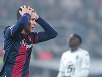 Giovanni Fabbian of Bologna FC looks dejected during the UEFA Champions League 2024/25 League Phase MD4 match between Bologna FC and AS Mona...