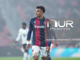 Dan Ndoye of Bologna FC looks on during the UEFA Champions League 2024/25 League Phase MD4 match between Bologna FC and AS Monaco at Stadio...