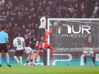 Wilfried Singo of AS Monaco scores first goal later disallowed by VAR during the UEFA Champions League 2024/25 League Phase MD4 match betwee...