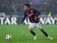 Dan Ndoye of Bologna FC during the UEFA Champions League 2024/25 League Phase MD4 match between Bologna FC and AS Monaco at Stadio Renato Da...