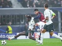 Santiago Castro of Bologna FC scores first goal ruled offside by referee during the UEFA Champions League 2024/25 League Phase MD4 match bet...