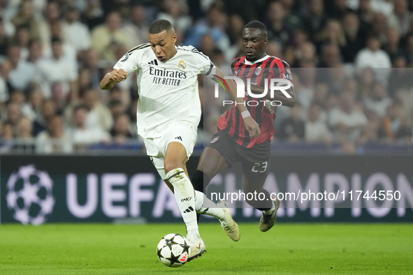 Vinicius Junior left winger of Real Madrid and Brazil in action during the UEFA Champions League 2024/25 League Phase MD4 match between Real...