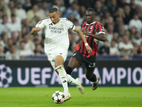 Vinicius Junior left winger of Real Madrid and Brazil in action during the UEFA Champions League 2024/25 League Phase MD4 match between Real...