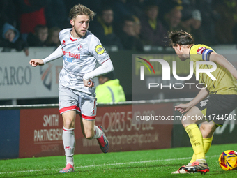 Number 9, Will Swan of Crawley Town, is in attacking action during the Sky Bet League 1 match between Burton Albion and Crawley Town at the...