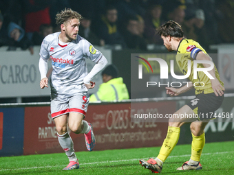 Number 9, Will Swan of Crawley Town, is in attacking action during the Sky Bet League 1 match between Burton Albion and Crawley Town at the...