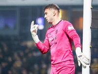 Max Crocombe of Burton Albion marshals his defense for a set piece during the Sky Bet League 1 match between Burton Albion and Crawley Town...