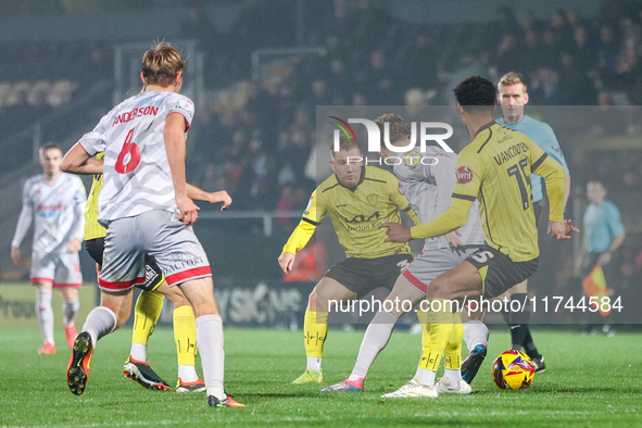 Action takes place in the Burton Albion area during the Sky Bet League 1 match between Burton Albion and Crawley Town at the Pirelli Stadium...