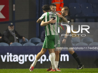 Aaron Morley #28 of Wycombe Wanderers F.C. celebrates his goal during the Sky Bet League 1 match between Stockport County and Wycombe Wander...