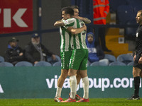 Aaron Morley #28 of Wycombe Wanderers F.C. celebrates his goal during the Sky Bet League 1 match between Stockport County and Wycombe Wander...