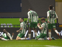 Aaron Morley #28 of Wycombe Wanderers F.C. celebrates his goal during the Sky Bet League 1 match between Stockport County and Wycombe Wander...