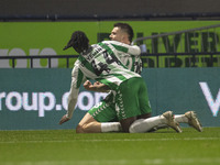 Aaron Morley #28 of Wycombe Wanderers F.C. celebrates his goal during the Sky Bet League 1 match between Stockport County and Wycombe Wander...