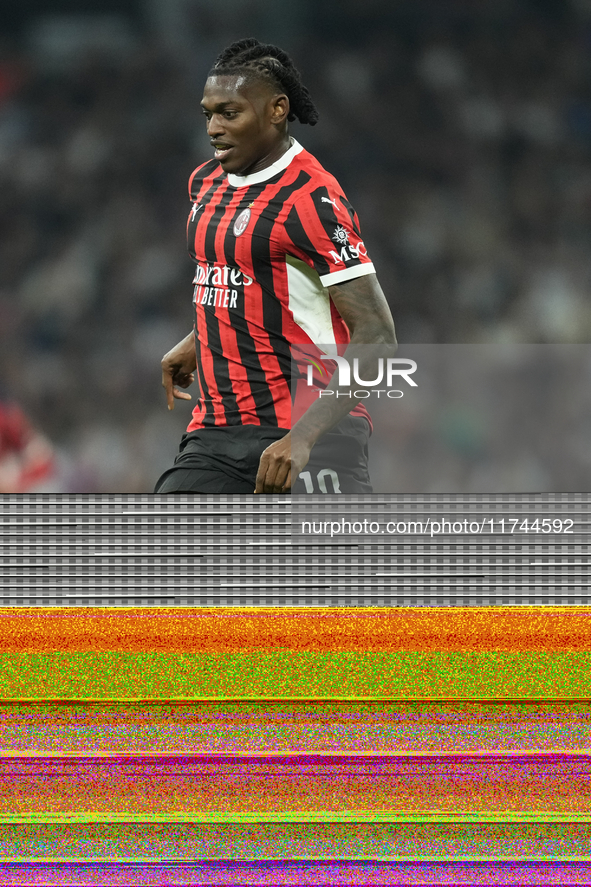 Rafael Leao left winger of AC Milan and Portugal during the UEFA Champions League 2024/25 League Phase MD4 match between Real Madrid C.F. an...