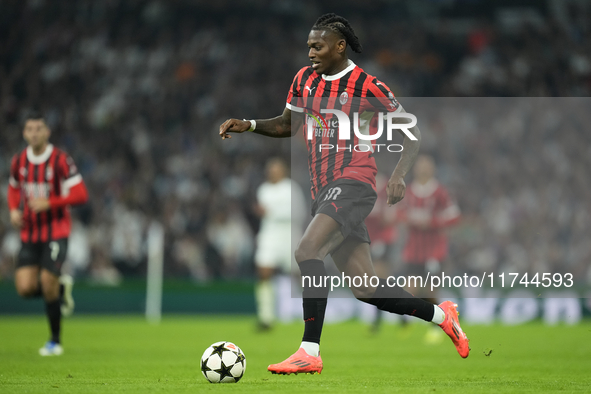 Rafael Leao left winger of AC Milan and Portugal during the UEFA Champions League 2024/25 League Phase MD4 match between Real Madrid C.F. an...