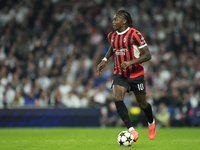 Rafael Leao left winger of AC Milan and Portugal during the UEFA Champions League 2024/25 League Phase MD4 match between Real Madrid C.F. an...