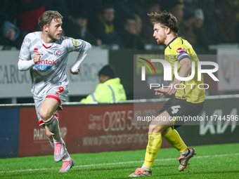 Number 9, Will Swan of Crawley Town, is in attacking action during the Sky Bet League 1 match between Burton Albion and Crawley Town at the...