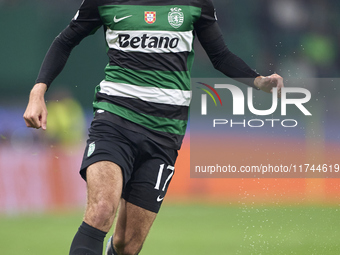 Francisco Trincao of Sporting CP is in action during the UEFA Champions League match between Sporting CP and Manchester City at Jose Alvalad...