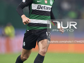 Francisco Trincao of Sporting CP is in action during the UEFA Champions League match between Sporting CP and Manchester City at Jose Alvalad...