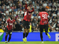 Tijjani Reijnders central midfield of AC Milan and Netherlands celebrates after scoring his sides first goal during the UEFA Champions Leagu...